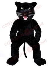 Realistic Black Panther Mascot Costume for Adults with Green Eyes