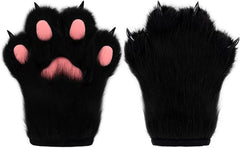 Faux Fur Plush Furry Cat Claw Gloves Fursuit Animal Fox Paws Mittens