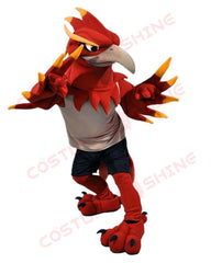 Red Phoenix Bird Mascot Costume – Customizable Sports & Event Mascot Suit
