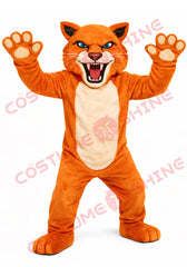 Adult Wildcat Mascot Costume Orange Plush Full Body