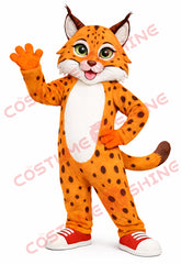 Adult Orange Spotted Wildcat Mascot Costume