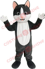 Black and White Cat Mascot Costume | Cute Feline Character Suit for Events