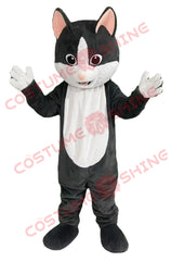 Black and White Cat Mascot Costume | Cute Feline Character Suit for Events