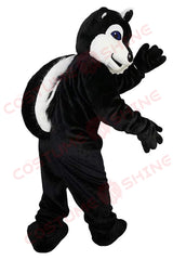 Black and White Raccoon Mascot Costume with Fluffy White Belly