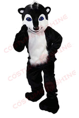 Black and White Raccoon Mascot Costume with Fluffy White Belly