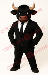 Black Bull Mascot Costume in Suit for Events & School Shows