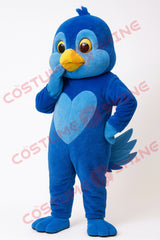 Blue Chicken Mascot Costume for Adults with Heart Design Plush Suit