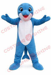 Blue Dolphin Mascot Costume for Adults Plush Full Body Suit