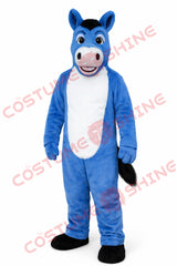 Blue Donkey Mascot Costume for Adults Plush Full Body Character Suit