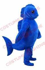 Blue Fish Mascot Costume Adult Plush Full Body Character Outfit