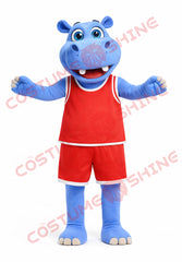 Blue Hippo Basketball Mascot Costume for Adults – Plush Sports Suit