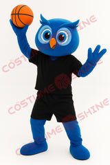 Blue Owl Mascot Costume Basketball Outfit for Adults – Plush Sports Suit