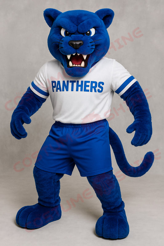 Blue Panther Mascot Costume for Adults – Custom School or Sports Team Plush Suit