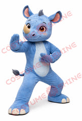 Blue Rhino Mascot Costume for Adults – Custom Plush Mascot Suit
