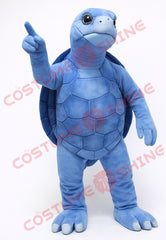 Blue Turtle Mascot Costume with Navy Shell for Events & School