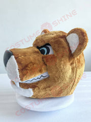 Brown Cougar Mascot Costume with Muscular Body and Tail