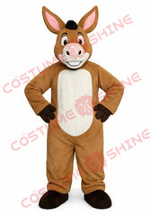 Brown Donkey Mascot Costume for Adults Plush Full Body Standing Character