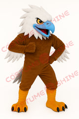 Brown Eagle Mascot Costume with Blue Beak & Talons