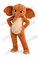 Brown Elephant Mascot Costume for Adults – Plush Full Body Suit
