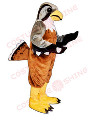Brown Hawk Eagle Mascot Costume with Yellow Beak and Talons