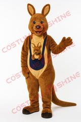 Brown Kangaroo Mascot Costume with Joey Pouch for School Events