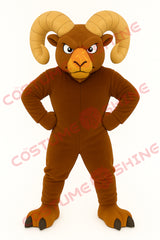 Brown Ram Mascot Costume – Horned Animal Suit