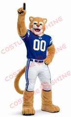 Cougar Mascot Costume Adult Football Uniform Blue & White