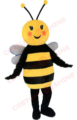 Yellow Bee Mascot Costume – Plush Insect Suit with Antennae and Wings