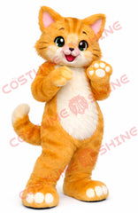 Cute Orange Cat Mascot Costume Adult Plush Cartoon Character Outfit