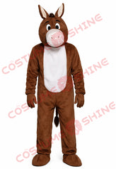 Dark Brown Donkey Mascot Costume for Adults Full Body Plush Suit