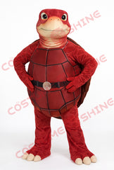 Red Turtle Mascot Costume with Dark Brown Shell for Events