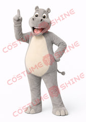 Gray Hippo Mascot Costume for Adults – Plush Full Body Suit