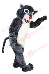 Gray Panther Mascot Costume with White Belly – School, Sports & Event Outfit