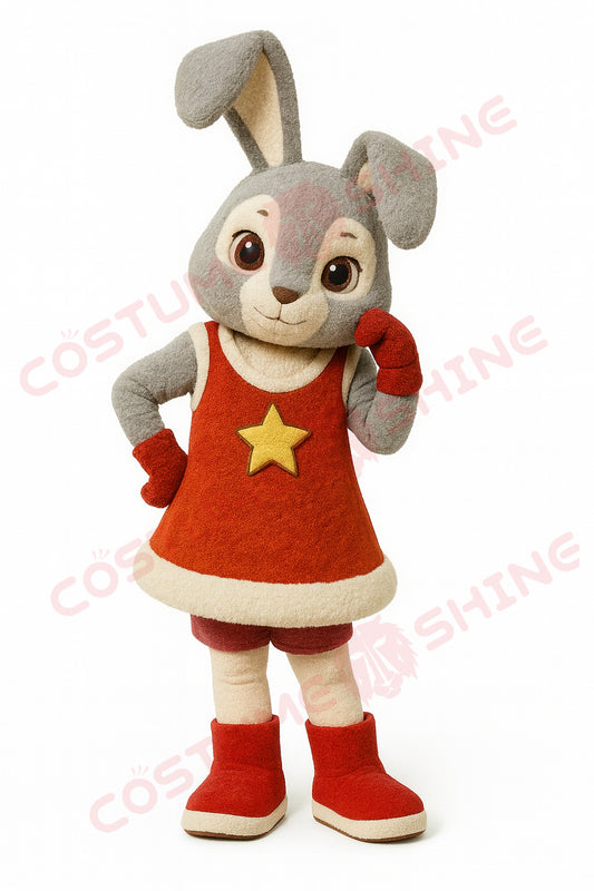 Gray Rabbit Mascot Costume for Adults – Custom Bunny Suit for School, Sports Team & Business Events