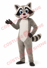 Gray Raccoon Mascot Costume for Adults – Classic Waving Style