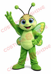 Green Butterfly Mascot Costume for Adults Plush Full Body Suit
