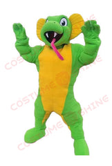 Green Snake Mascot Costume – Cartoon Cobra Character Suit