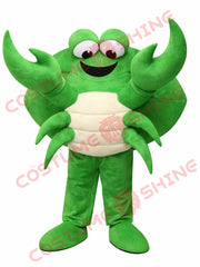Green Crab Mascot Costume Adult Plush Full Body for Events and Schools