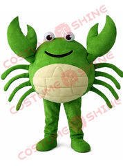 Green Crab Mascot Costume Adult Plush Full Body for Events and Schools