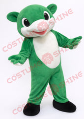 Green Dolphin Mascot Costume Adult Plush Full Body Suit