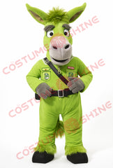 Green Donkey Mascot Costume for Adults Full Body Plush Explorer Suit