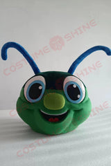 Cute Green Firefly Mascot Costume for Adults Men & Women with White Wings