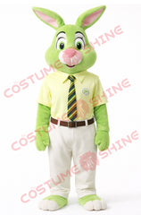 Green Rabbit Mascot Costume Adult Shirt Tie Plush Suit