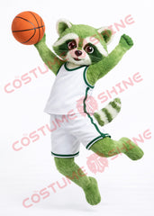 Green Raccoon Mascot Costume for Adults – Basketball Style