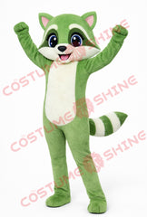 Green Raccoon Mascot Costume for Adults – Cheering Style