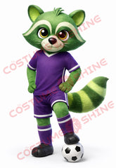 Green Raccoon Mascot Costume for Adults – Soccer Style