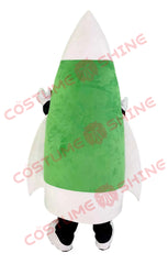 Green Rocket Mascot Costume for Space-Themed School & Party Events