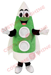 Green Rocket Mascot Costume for Space-Themed School & Party Events