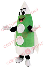 Green Rocket Mascot Costume for Space-Themed School & Party Events