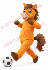 Orange Horse Mascot Costume for Adults – Plush Full Body Suit